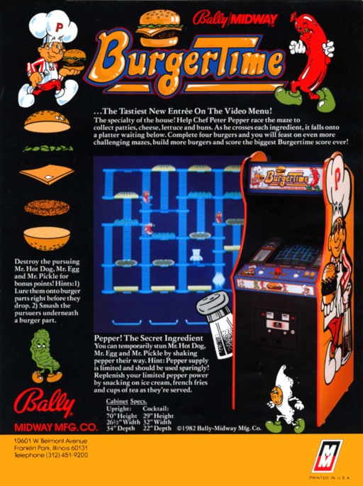 Burger Time (Data East set 2) Arcade Game Cover